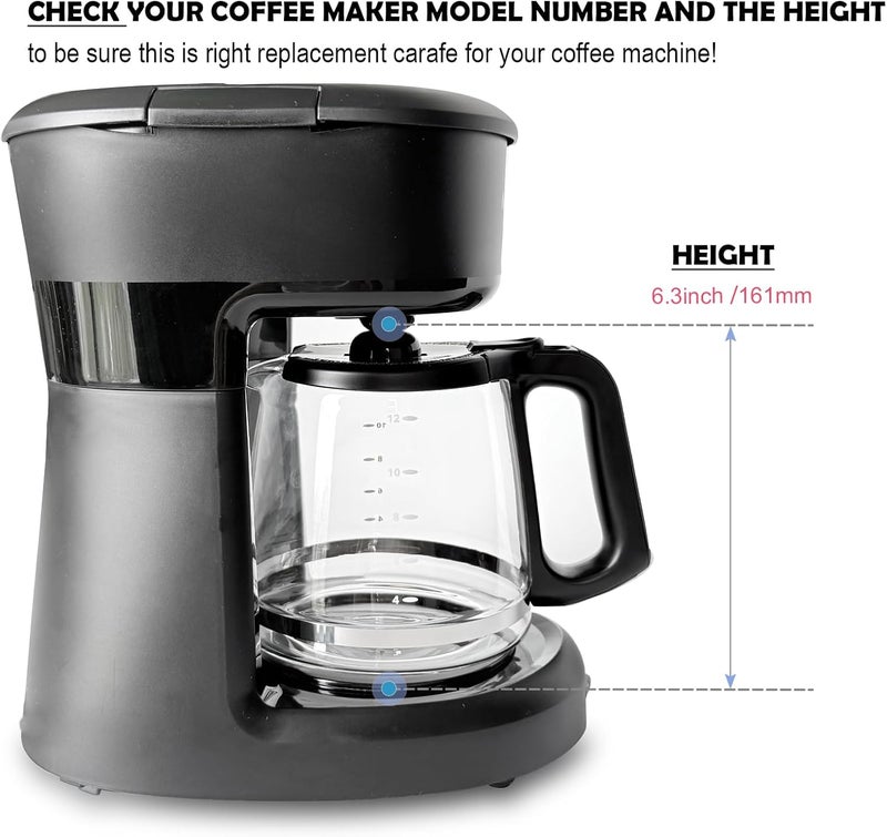 Cestlaive 12-Cup Replacement Glass Coffee Carafe Compatible with Mr. Coffee LMX, TP, MMX, and MSX series coffeemakers - Image 5